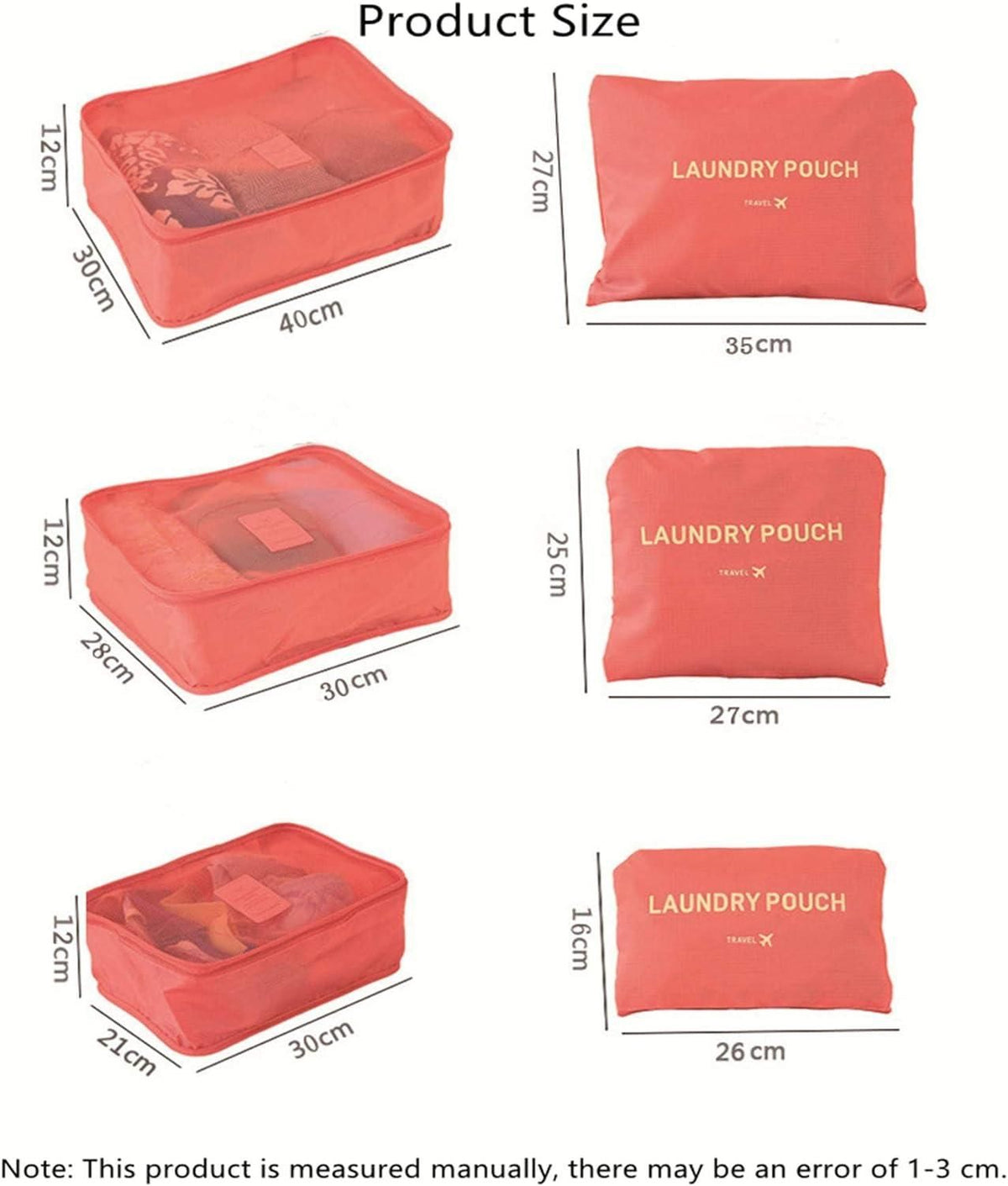 Set of 6 Packing Cube Set for Travel