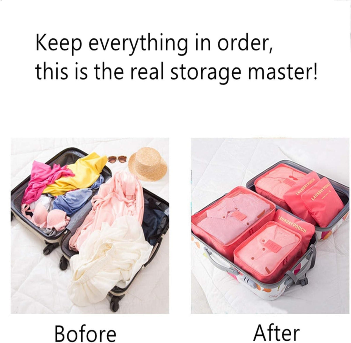 Set of 6 Packing Cube Set for Travel
