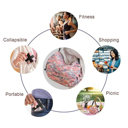 Foldable Shopping Bag Portable Large Capacity Reusable Grocery Bag Daily Commuting Picnic Camping Storage Bag